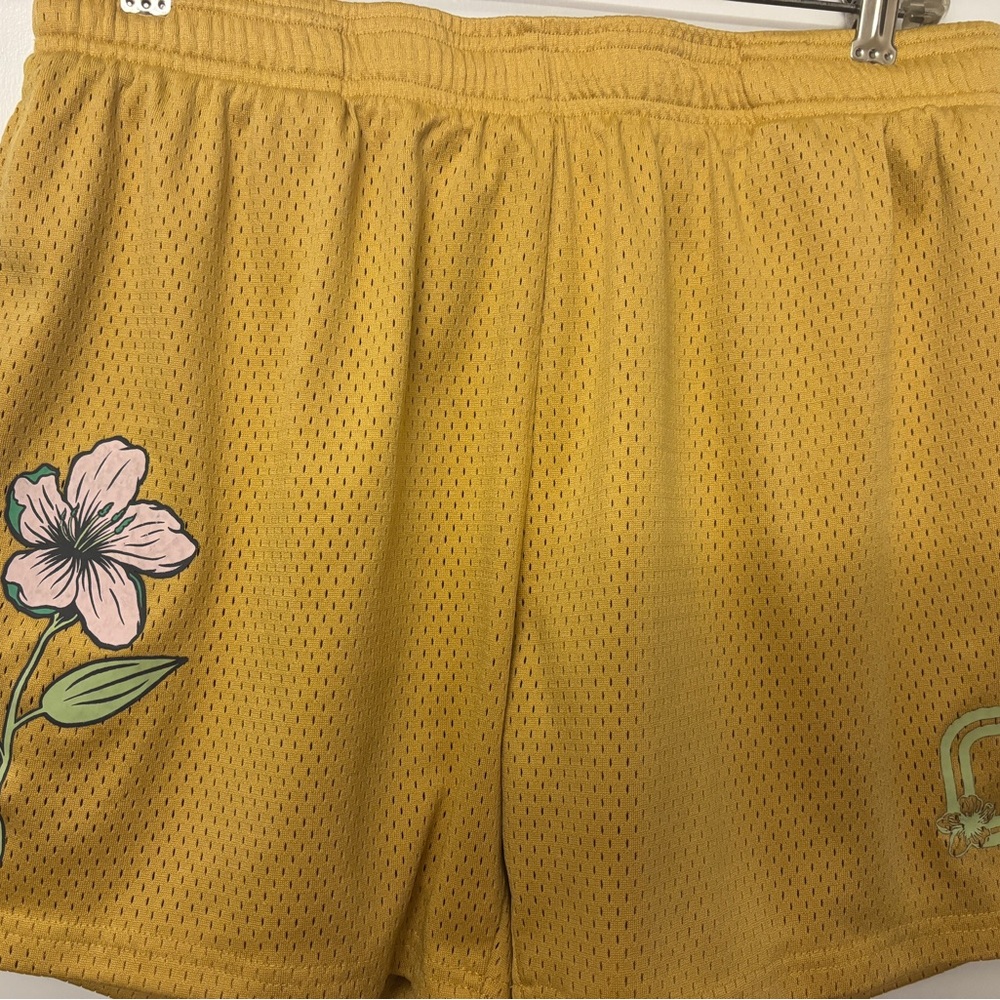 Men's Mustard Floral Athletic Shorts